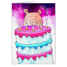 Pig Birthday Card