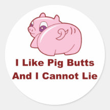 Pig Butts Round Stickers