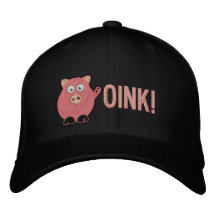 Pig Embroidered Oink Cap Embroidered Hat