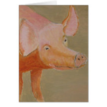 Pig Greetings Card