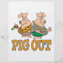 PIG OUT PIG FOOD CARTOON CUSTOM FLYER