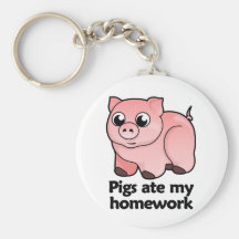 Pigs ate my homework keychain