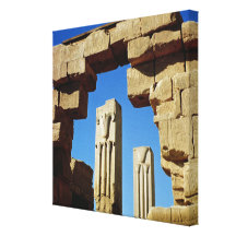 Pillars decorated with stylised lotus gallery wrapped canvas
