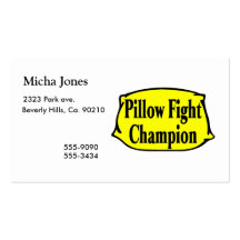 Pillow Fight Champion Business Card Templates