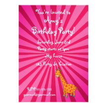 Pin sunburst giraffe birthday invitations