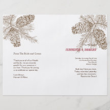 Pine Cone Nature Wedding Program Personalized Flyer