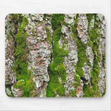 Pine Tree Bark With Moss Mouse Mats