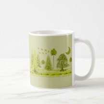 Pines with Moon-Customise Change BackGround Colour Mug