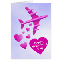 Pink Aeroplane Valentine Cards