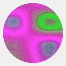 Pink alien noise, computer-generated texture round sticker