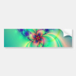 Pink And Aqua Blue Fractal Swirl Bumper Sticker