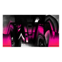 Pink and Black Abstract Business Card