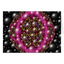 Pink and Black Bubble Design Greeting Cards