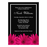 Pink and Black Daisy Bridal Shower Personalised Announcements