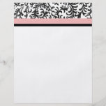 Pink and Black Floral Pattern Personalised Flyer
