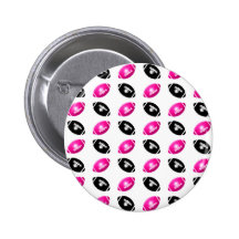 Pink and Black Footballs Pattern