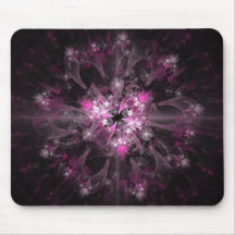 Pink And Black Fractal Pattern Mouse Pad