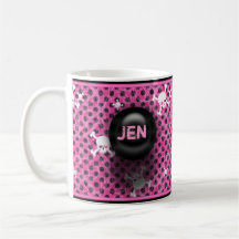 Pink And Black Grunge Custom Name Mug