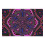 Pink and Blue Flower Kaleidoscope Mandala Photo Art