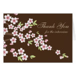 Pink and Brown Cherry Blossom, Thank you Interview Card