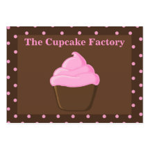 Pink and Brown Cupcake "chubby" Business Cards