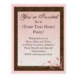 Pink and Brown Feminine Invitation