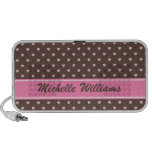 Pink and brown heart polka dots custom speakers