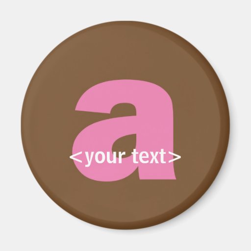 Pink and Brown Monogram - Letter A Magnets