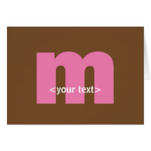Pink and Brown Monogram - Letter M Card