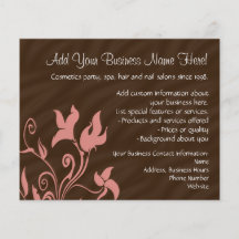 Pink and Brown Swirl Make-Up Artist or Salon Flyer