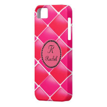 Pink and Coral Diamonds With Monogram iPhone 5 Covers