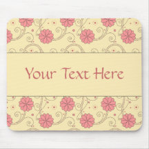 Pink and Cream Floral Mousemats