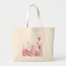 Pink and Cute Flowers Canvas Bags