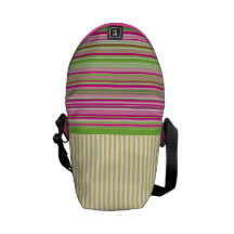 Pink and green stripes messenger bag