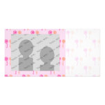Pink and Orange Flower Pattern. Photo Greeting Card