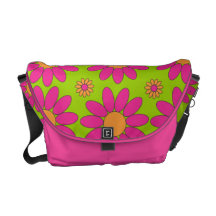 Pink and Orange Flowers Courier Bags