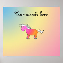Pink and orange unicorn print
