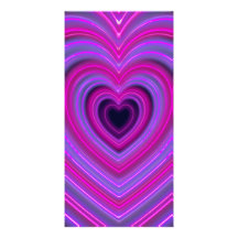Pink and Purple Cute Girly Neon Hearts Personalized Photo Card