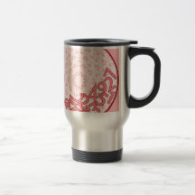 Pink and red, fallen numbers coffee mugs