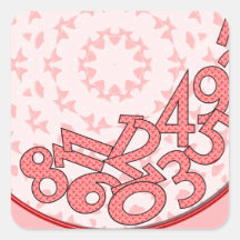 Pink and red, fallen numbers stickers