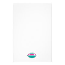 pink and teal football icon graphic stationery design