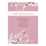 Pink and White Cherry Blossoms Post Wedding Personalised Invites