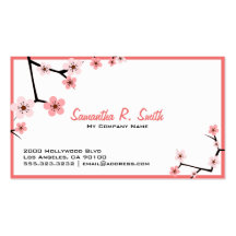 Pink and White Cherry Blossum Business Card