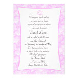 Pink and White Floral Bat Mitzvah Invitation