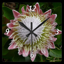Pink and White Flower Wall Clock wall clocks