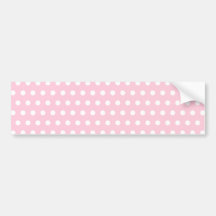 Pink and White Polka Dot Pattern. Spotty. Bumper Sticker