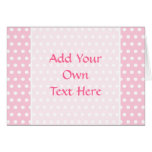 Pink and White Polka Dots Pattern. Cards