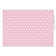 Pink and White Polka Dots Pattern. Greeting Cards