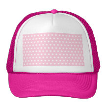Pink and White Polka Dots Pattern. Mesh Hat