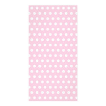 Pink and White Polka Dots Pattern. Photo Card Template